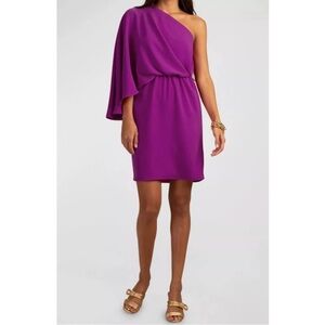 Chic One-Shoulder Purple Dress